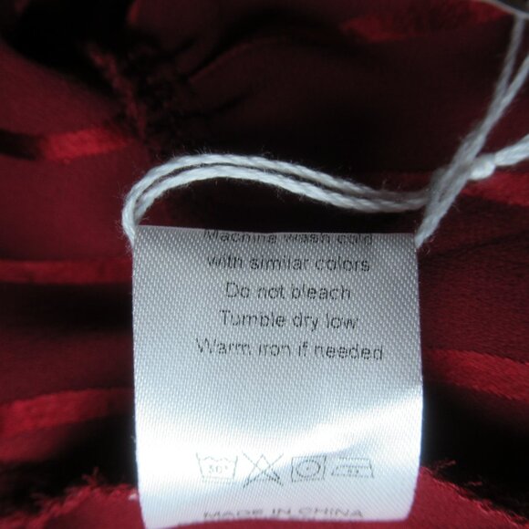 Cropped Burgundy Long-Sleeve Blouse | Size Small - Picture 9 of 11